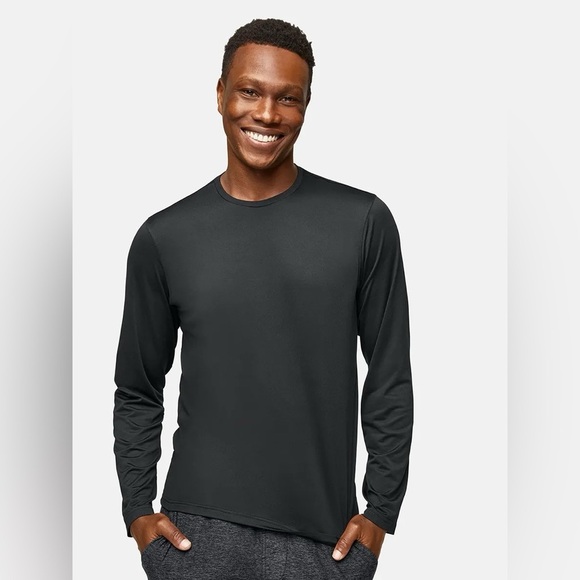 Outdoor Voices men’s long sleeve tee performance crewneck heather charcoal shirt - Picture 1 of 6